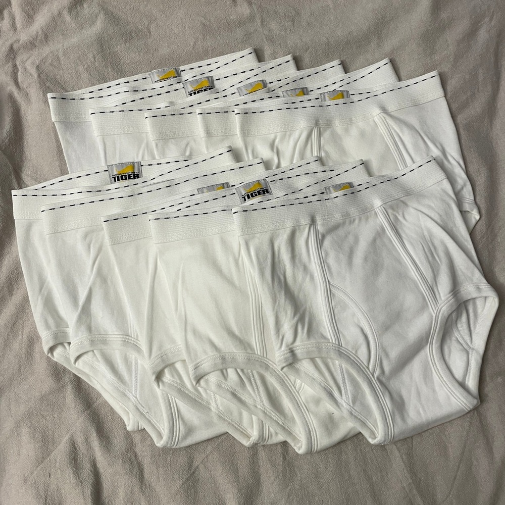 Tiger Briefs Boys Teens 14-16 White 10 Pack Underwear NEW